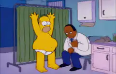 Homer Simpson in a doctor's office