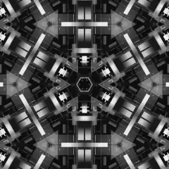black and white geometric kaleidoscope animation