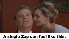 Woman whispers to man feeling pleasure