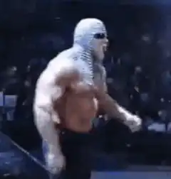 Sting flexing his muscles
