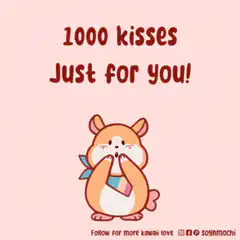 Hamster blowing kisses with hearts