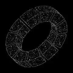 Rotating segmented starry ring