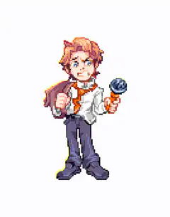 Pixel art boy with ice cream