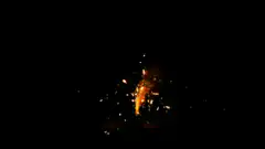Firework fountain sparks and smoke