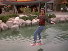 Marty McFly on hoverboard