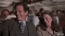 Airplane! passengers and pilots laughing