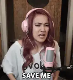 Woman singing SAVE ME
