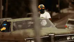 Balaclava characters in a car scene