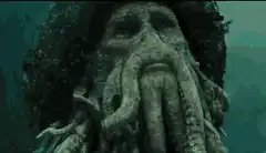 Davy Jones face dissolves underwater