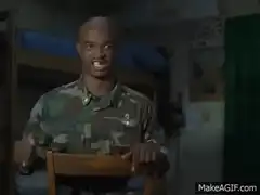 Sergeant Hartman yelling at recruit