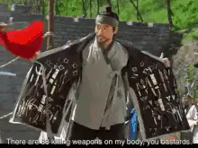 Man shows 88 weapons on his robe