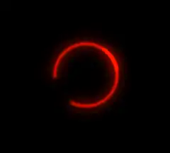 glowing red loading circle