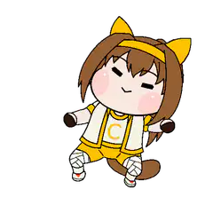 Chibi cat girl dancing