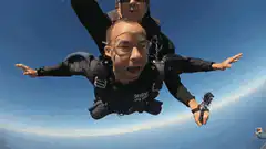 skydiver screaming in freefall