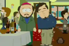 South Park characters drinking wine