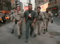 Ghostbusters dancing in the street