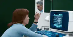Woman gets frustrated with computer