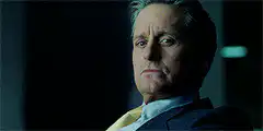 Michael Douglas squinting
