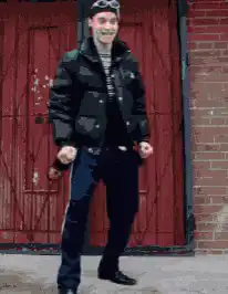Man dancing with beer bottles