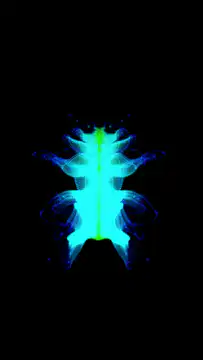 Blue and green symmetrical abstract animation
