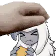 anime girl getting head patted