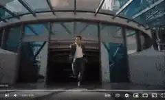 Man running from explosion