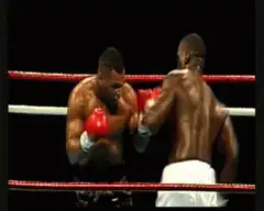 Boxer landing a hook punch