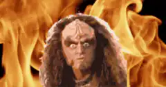 Evil Emperor Palpatine surrounded by fire