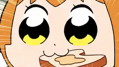 Popuko running with toast in mouth