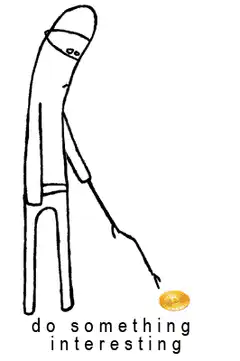 Stick figure poking pancake