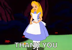 Alice in Wonderland thank you bow