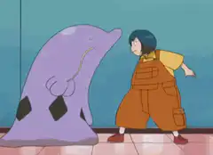 Lickitung licking a person