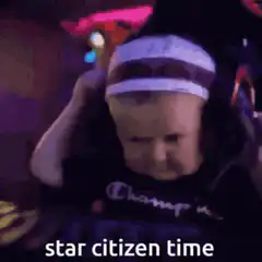 Baby with headphones star citizen time