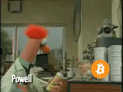 Powell Muppet Bitcoin on Fire
