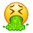 Sick emoji vomiting green slime