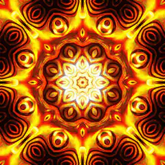 Orange and yellow kaleidoscope pattern
