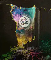 Torn paper revealing Om symbol