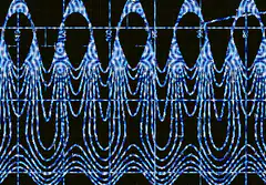 blue waveform on grid