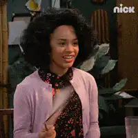 Girl holding a knife with changing expressions