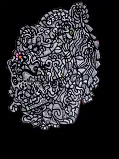 Colorful tiger head illustration