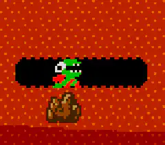 pixel art frog in black tube