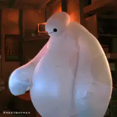 Baymax flexing his muscles