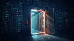 server room with open door and padlock