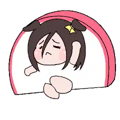 Sad anime girl in sushi roll