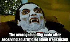 Vampire after blood transfusion