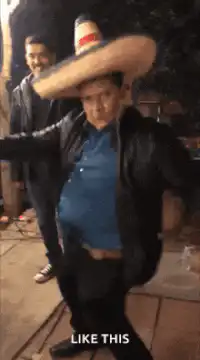Man in sombrero dancing