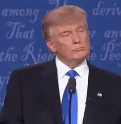 Donald Trump zooms in on mouth says WRONG