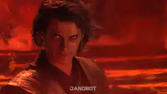 Anakin Skywalker falls into lava