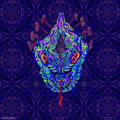 Psychedelic alien mask animation