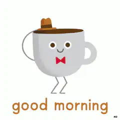 Good morning coffee cup character